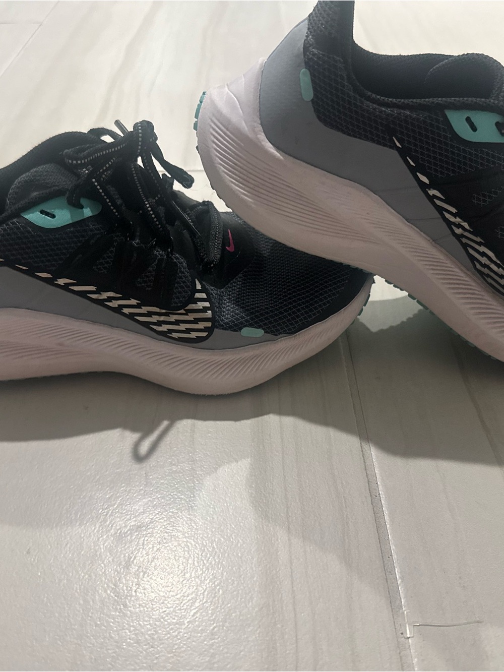 Nike Women’s Athletic Sneakers - Black with Teal Highlights